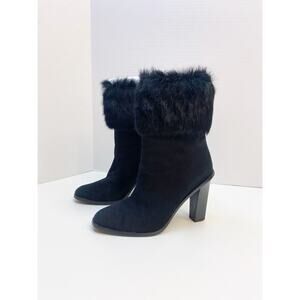 Via Spiga Maddyn Genuine Rabbit Fur Trim Boots Size 9